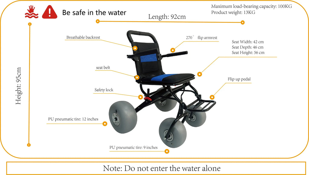Beach Wheelchair FUN - Accessible Comfort for Every Adventure Femidoc Surgicals Online